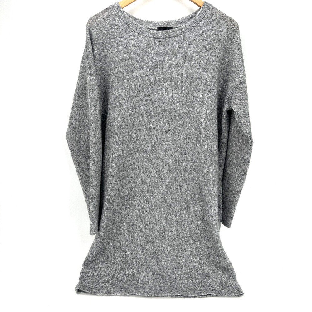 Lumiere‎ Sweater Dress Womens Medium Gray Knit Long Sleeve with Pockets